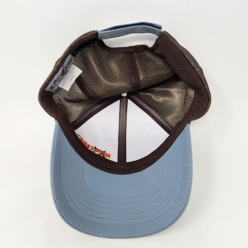 Hooters Rare Sample Hat Cap Unisex One Size Blue Brown Stripes Embroidered Owl - Picture 9 of 12